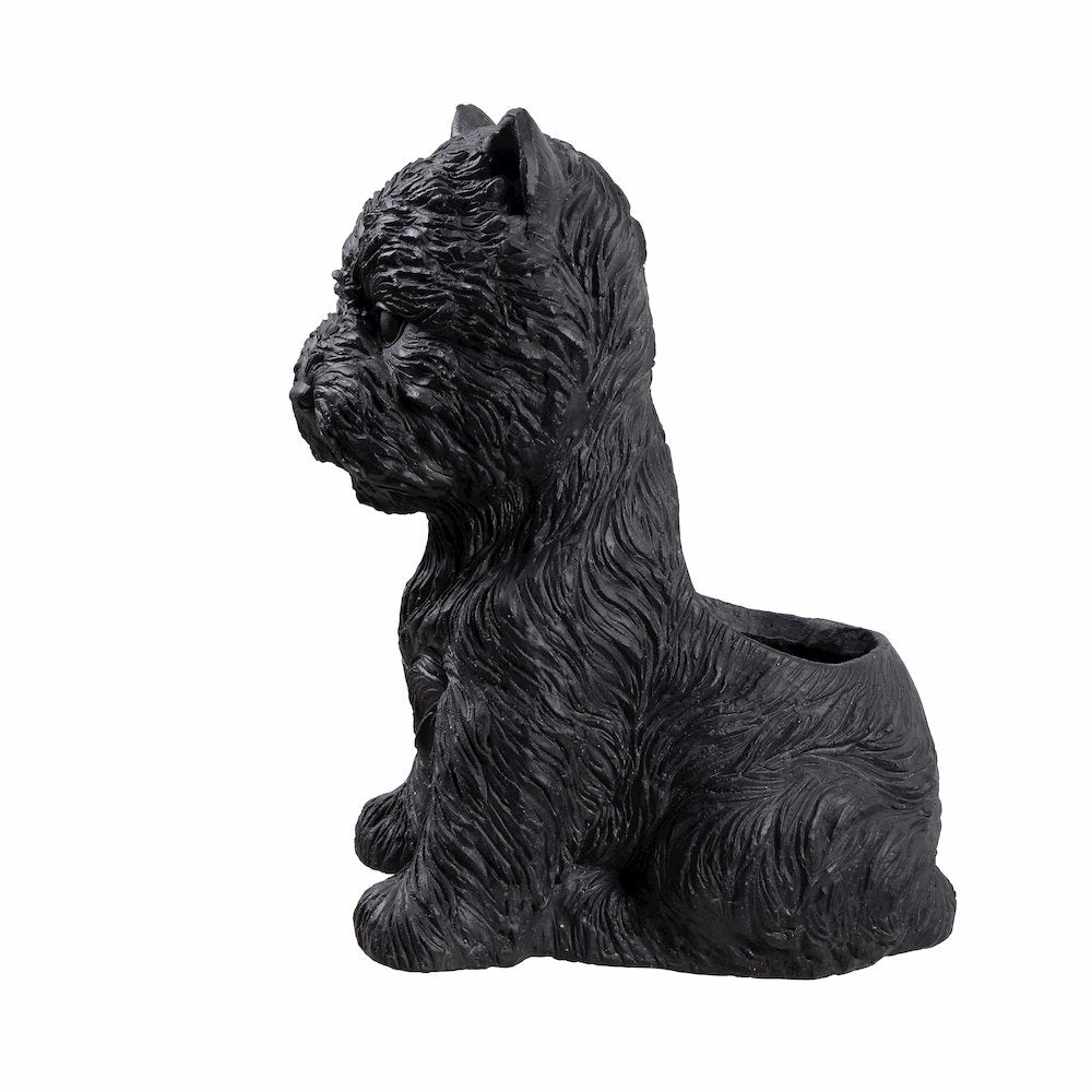 Terrier Flower Planter Black Plant Pot