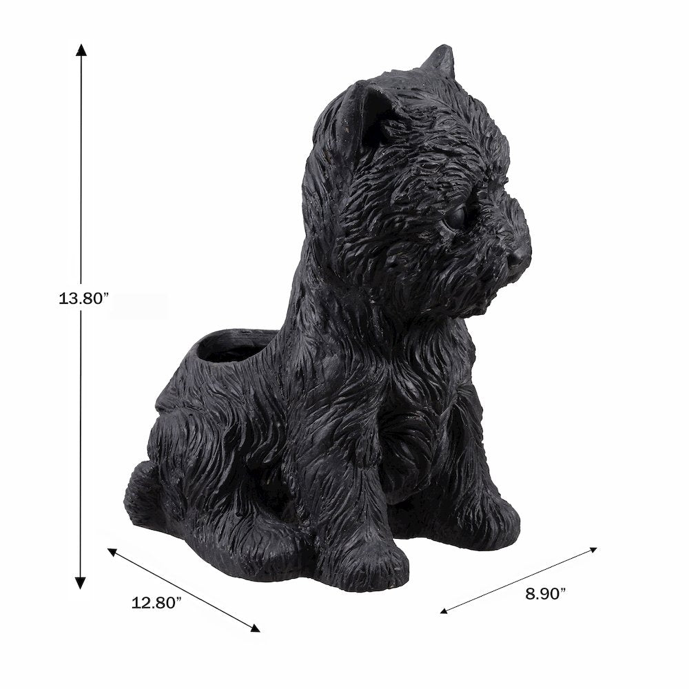 Terrier Flower Planter Black Plant Pot