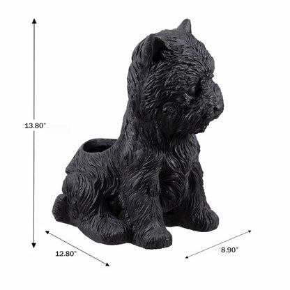 Terrier Flower Planter Black Plant Pot