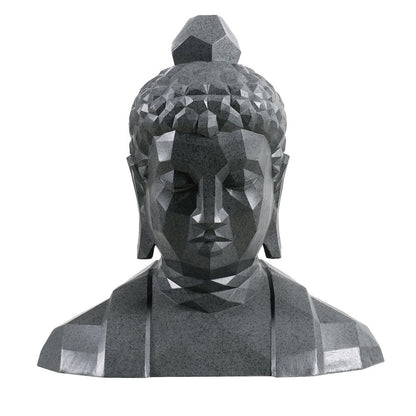 Geometric Buddha Head Garden Statue Modern Style Home Decor