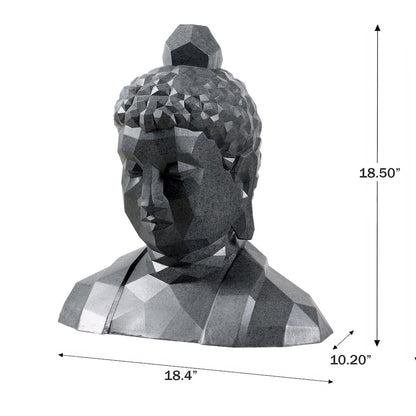 Geometric Buddha Head Garden Statue Modern Style Home Decor