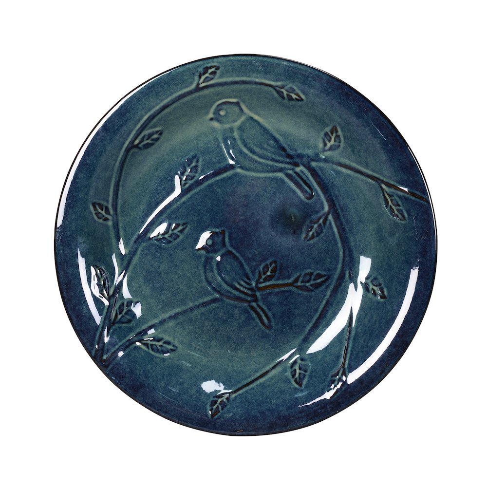 Ceramic Birdbath - Ocean Blue Serenity