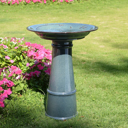 Ceramic Birdbath - Ocean Blue Serenity