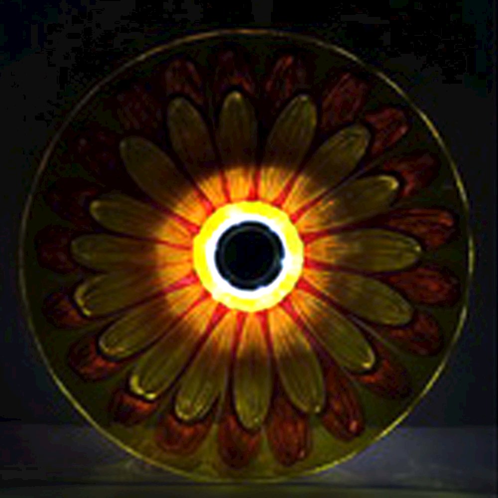 Solar Floral Glass Bird Bath with Stand