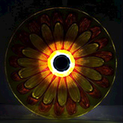 Solar Floral Glass Bird Bath with Stand