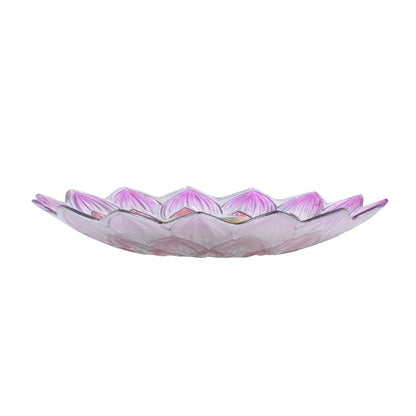 Solar LED Floral Glass Bird Bath with Stand - Pink Dahlia