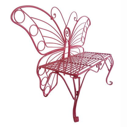 Pink Metal Butterfly Bench: Enchanting Outdoor Charm