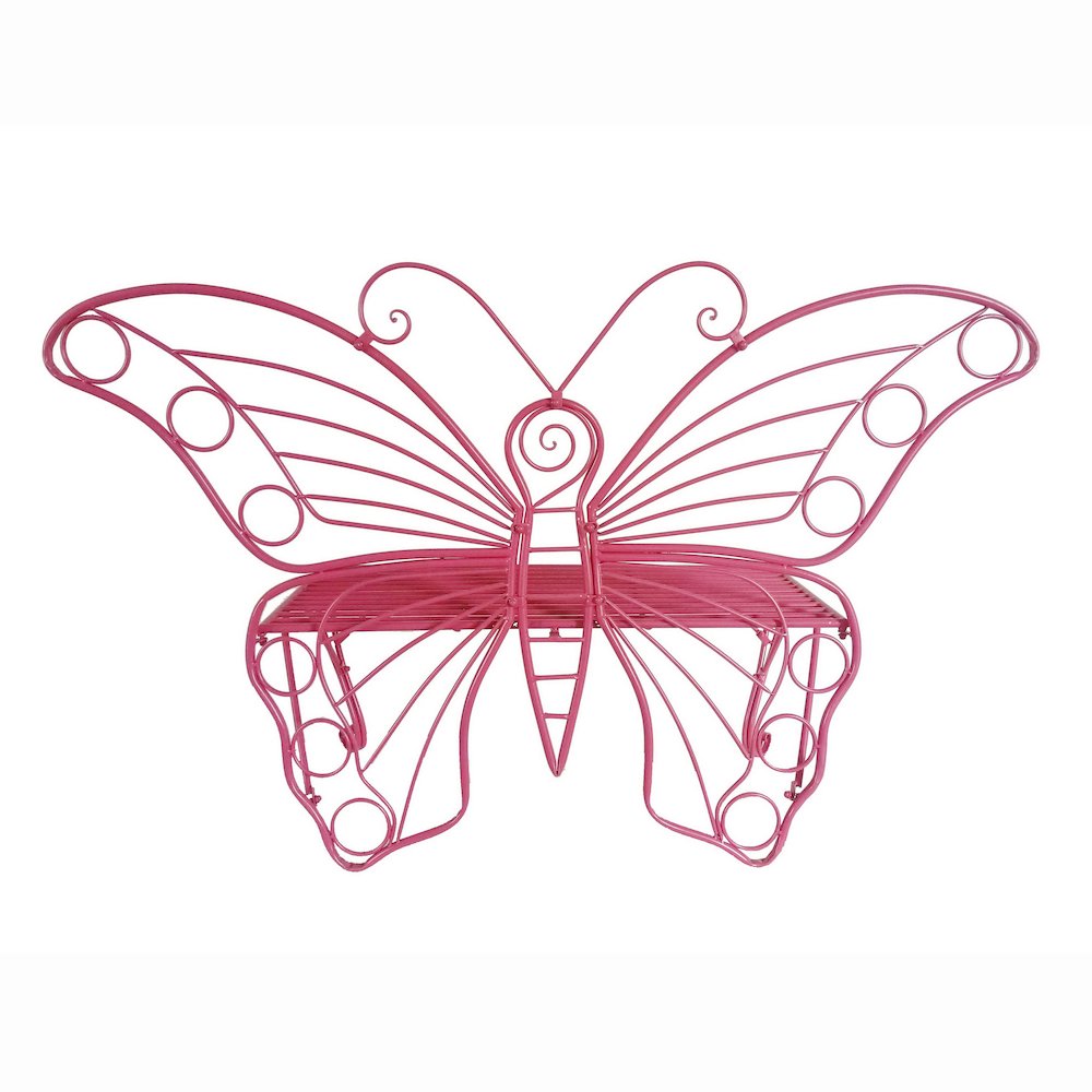 Pink Metal Butterfly Bench: Enchanting Outdoor Charm