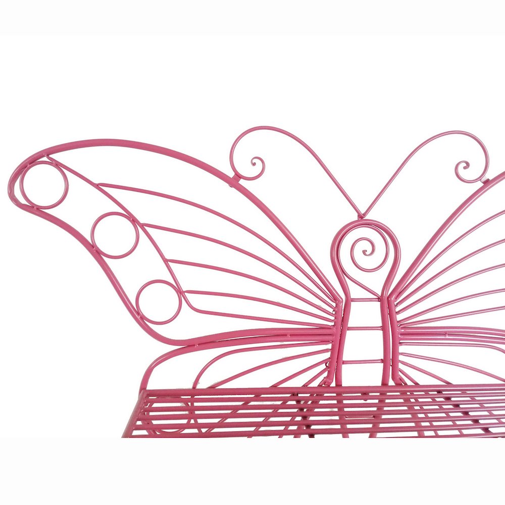 Pink Metal Butterfly Bench: Enchanting Outdoor Charm