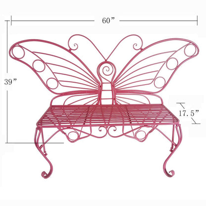 Pink Metal Butterfly Bench: Enchanting Outdoor Charm