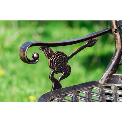 Garden Bench Bronze Colour - Lattice Design 42.5 Inch Long