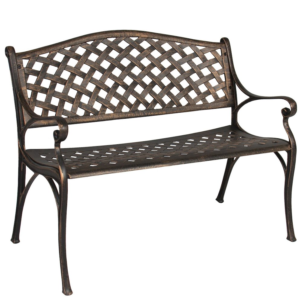 Garden Bench Bronze Colour - Lattice Design 40 Inch Long