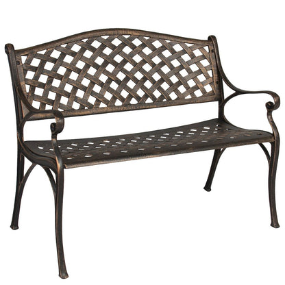 Garden Bench Bronze Colour - Lattice Design 40 Inch Long