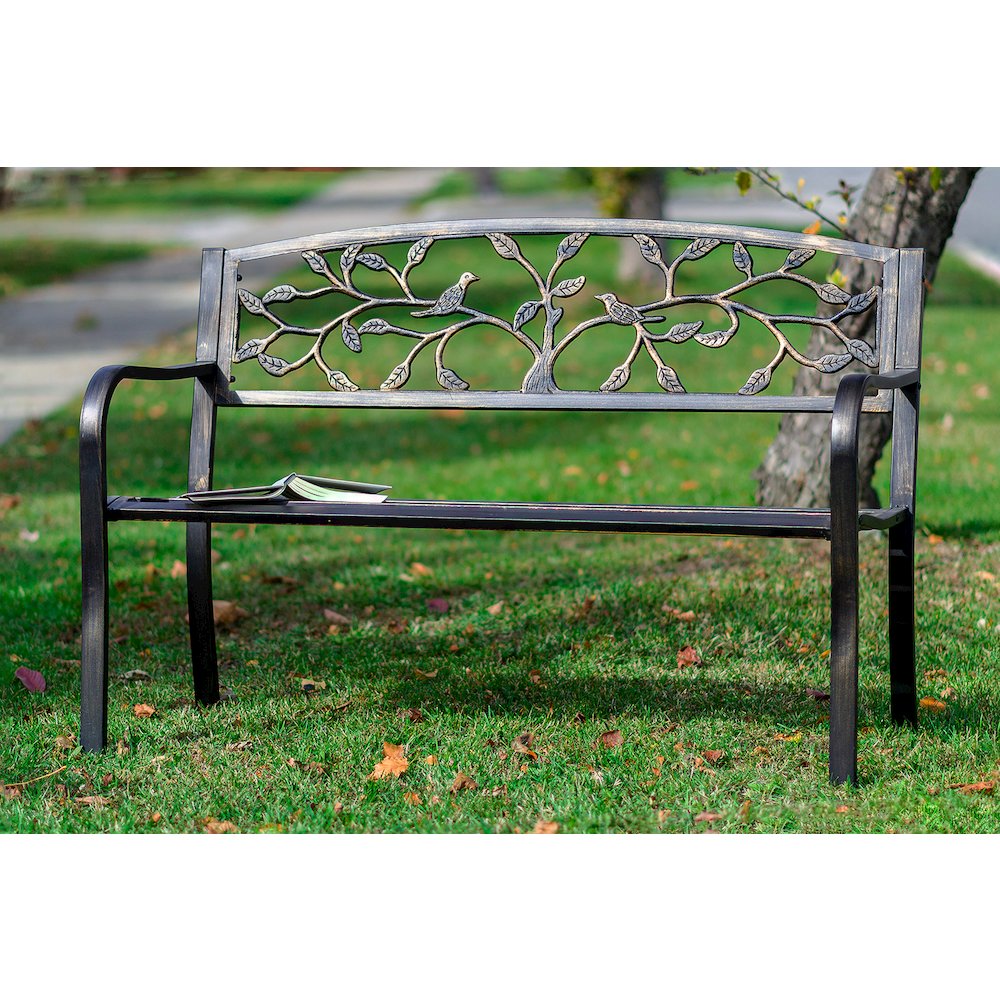 Bronze Tree Garden Bench 50 Inch Long