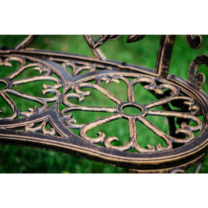 Bronze Metal Rose Garden Bench
