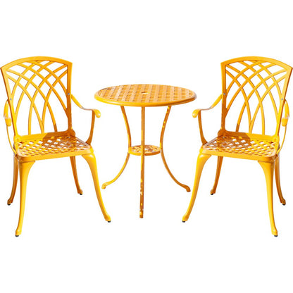 Sunny Retreat- Yellow Cast Aluminium Bistro Set