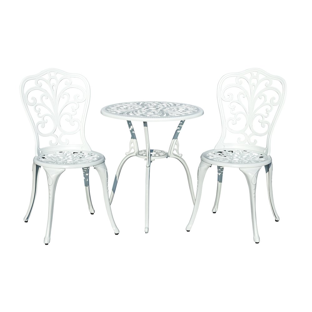 Classic Comfort- White Cast Aluminium Bistro Set