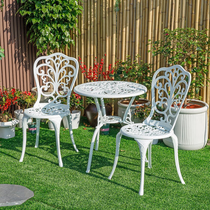 Classic Comfort- White Cast Aluminium Bistro Set