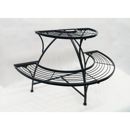 Black Semi-Circle Plant And Display Stand