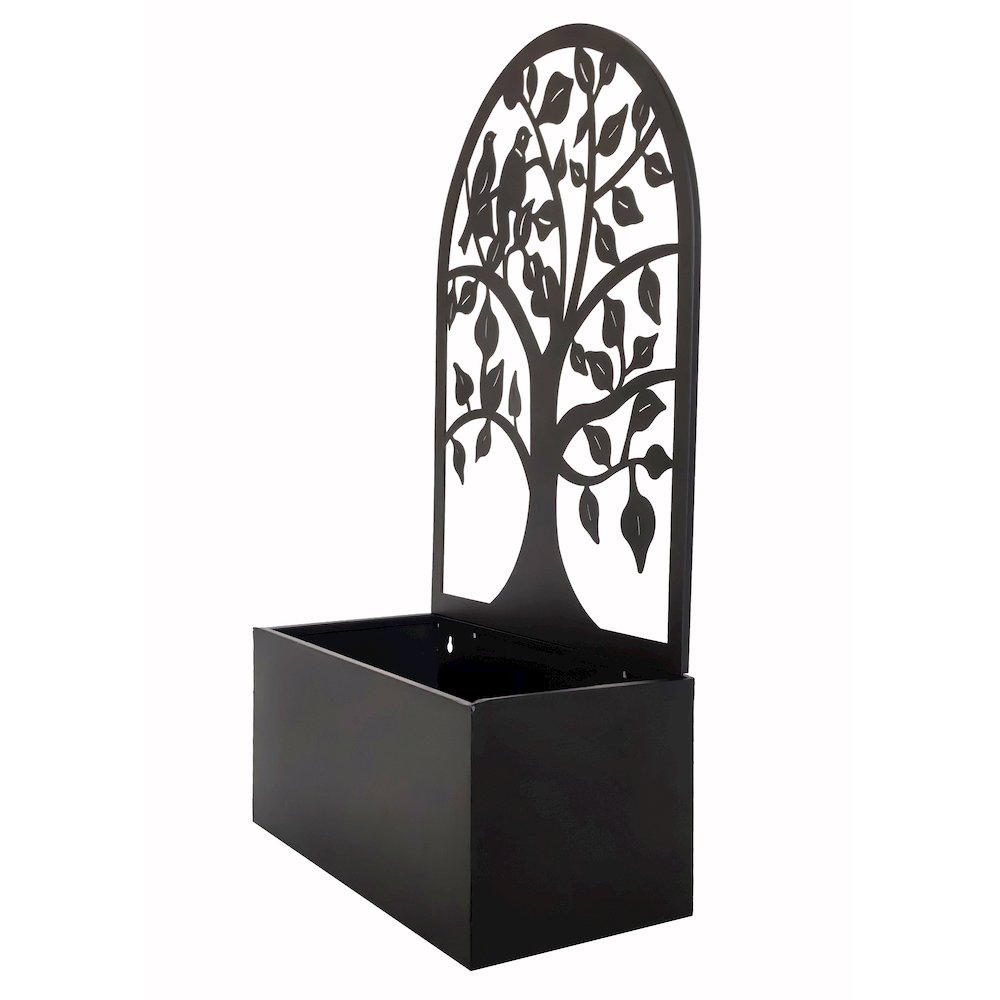 Garden Hanging Planter Black Metal Wall Decor