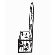 Black Metal Hanging Plant Holder 2 Pcs Set Outdoor Wall Decor