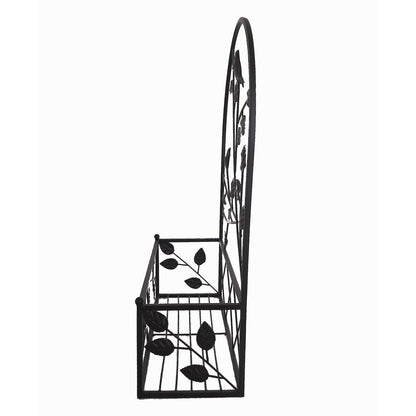 Black Metal Hanging Plant Holder 2 Pcs Set Outdoor Wall Decor