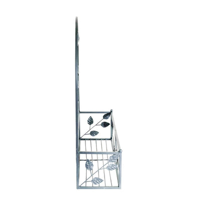 Gray Metal Hanging Plant Holder 2 Pcs Set Outdoor Wall Decor