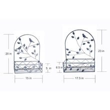 Gray Metal Hanging Plant Holder 2 Pcs Set Outdoor Wall Decor