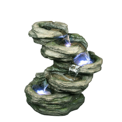 4 Level Rock Fountain W/LED