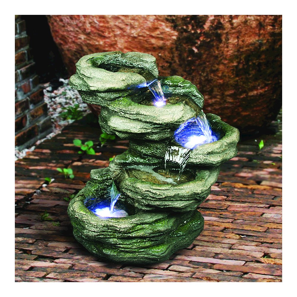 4 Level Rock Fountain W/LED