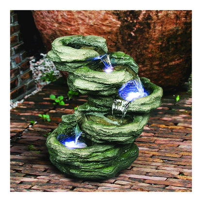 4 Level Rock Fountain W/LED