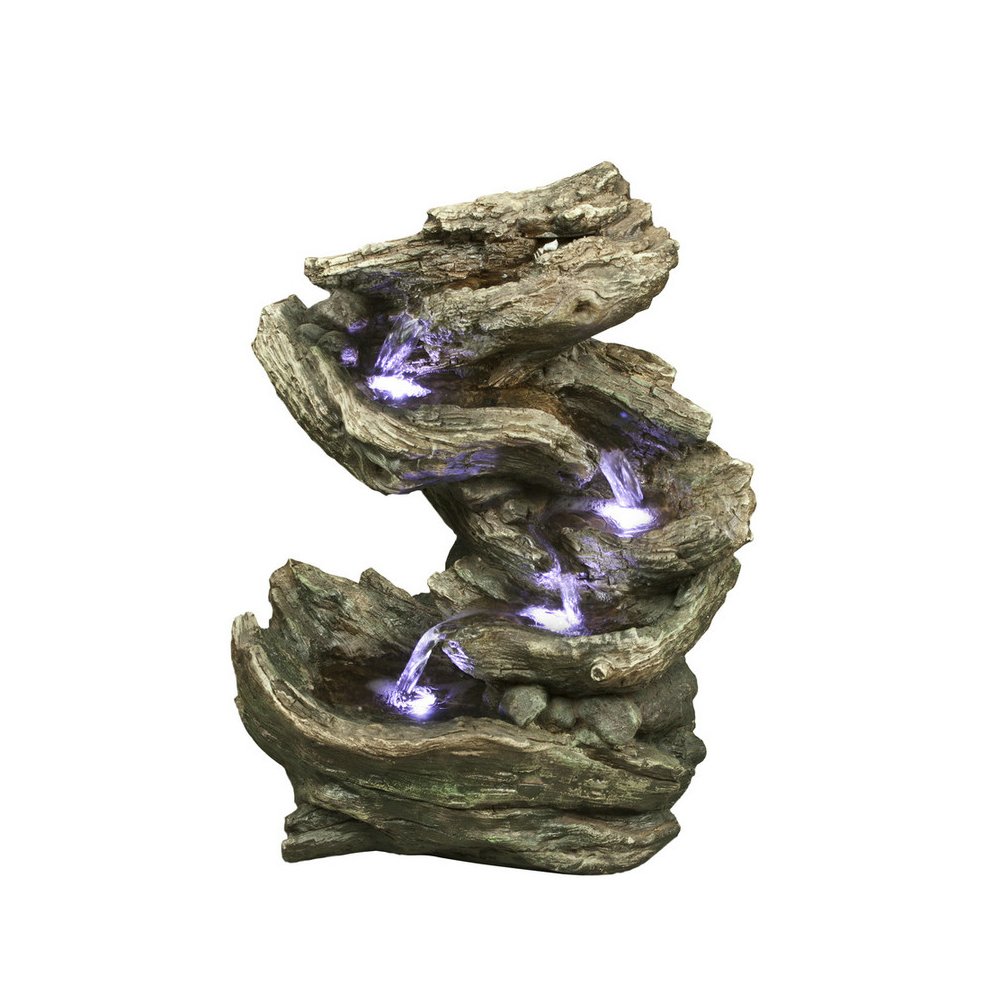 4 Level Log Waterfall Fountain W/LED