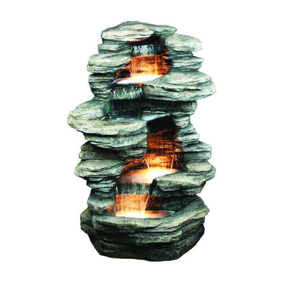 Rock 4 Level Fountain with Halogen Light