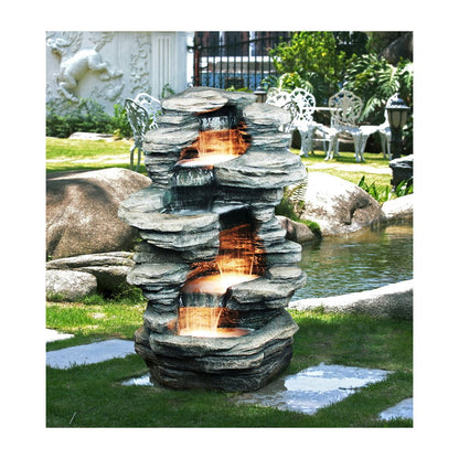 Rock 4 Level Fountain with Halogen Light