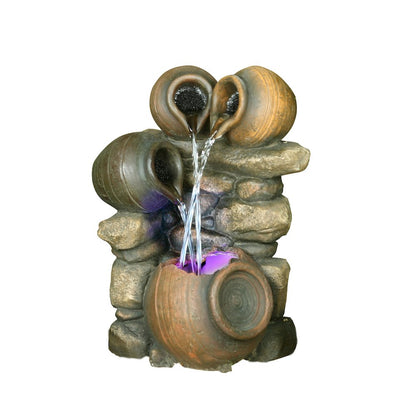 Fountain-3 Jugs Pour Into One W/RGB Light
