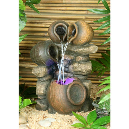 Fountain-3 Jugs Pour Into One W/RGB Light