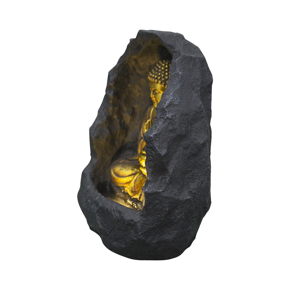 Golden Buddha Fountain Indoor W/LEDs