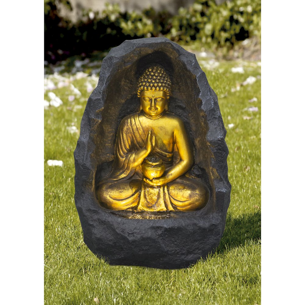 Golden Buddha Fountain Indoor W/LEDs