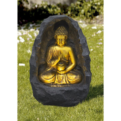 Golden Buddha Fountain Indoor W/LEDs