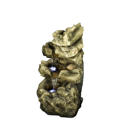 4 Level Logs Fountain W/LED