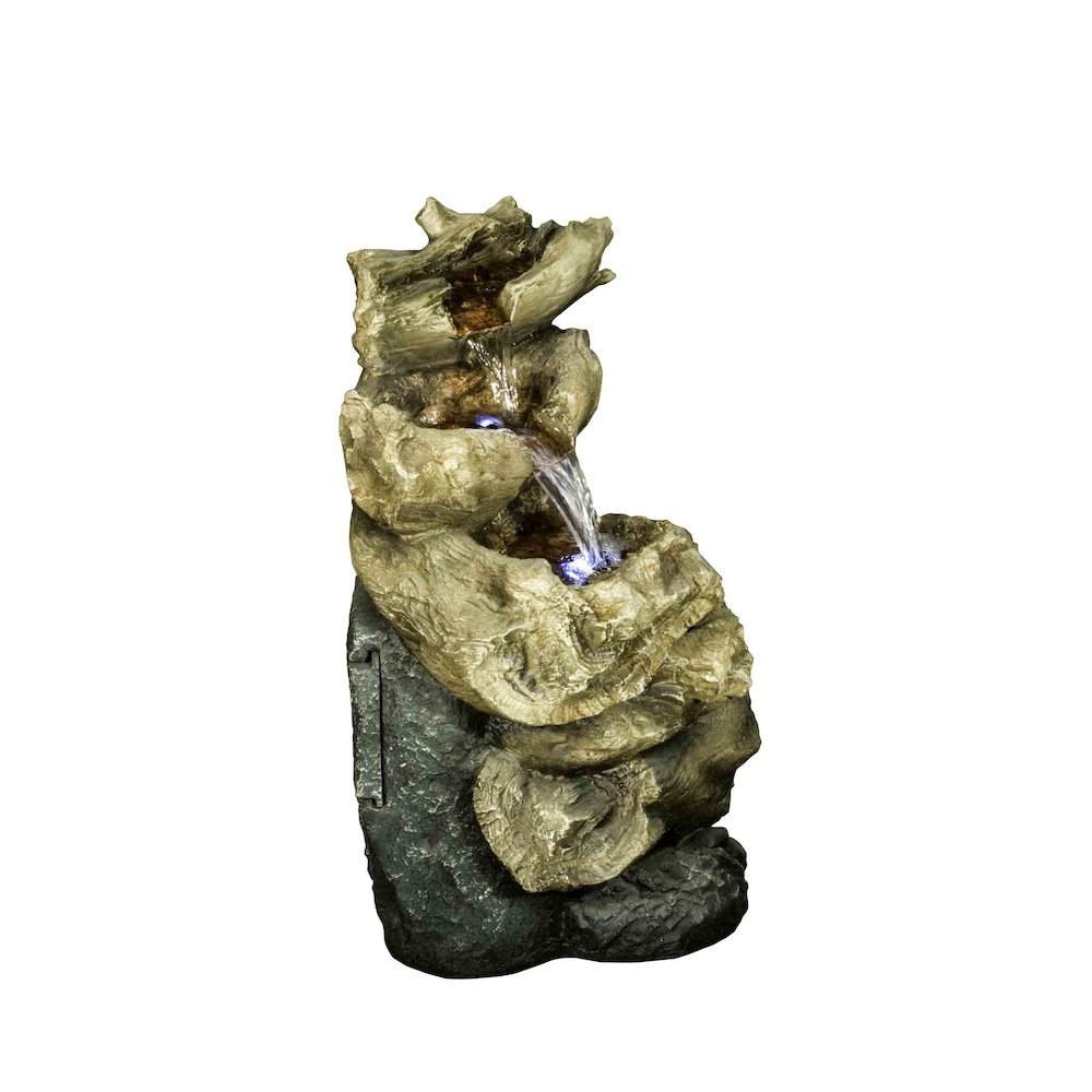 4 Level Logs Fountain W/LED