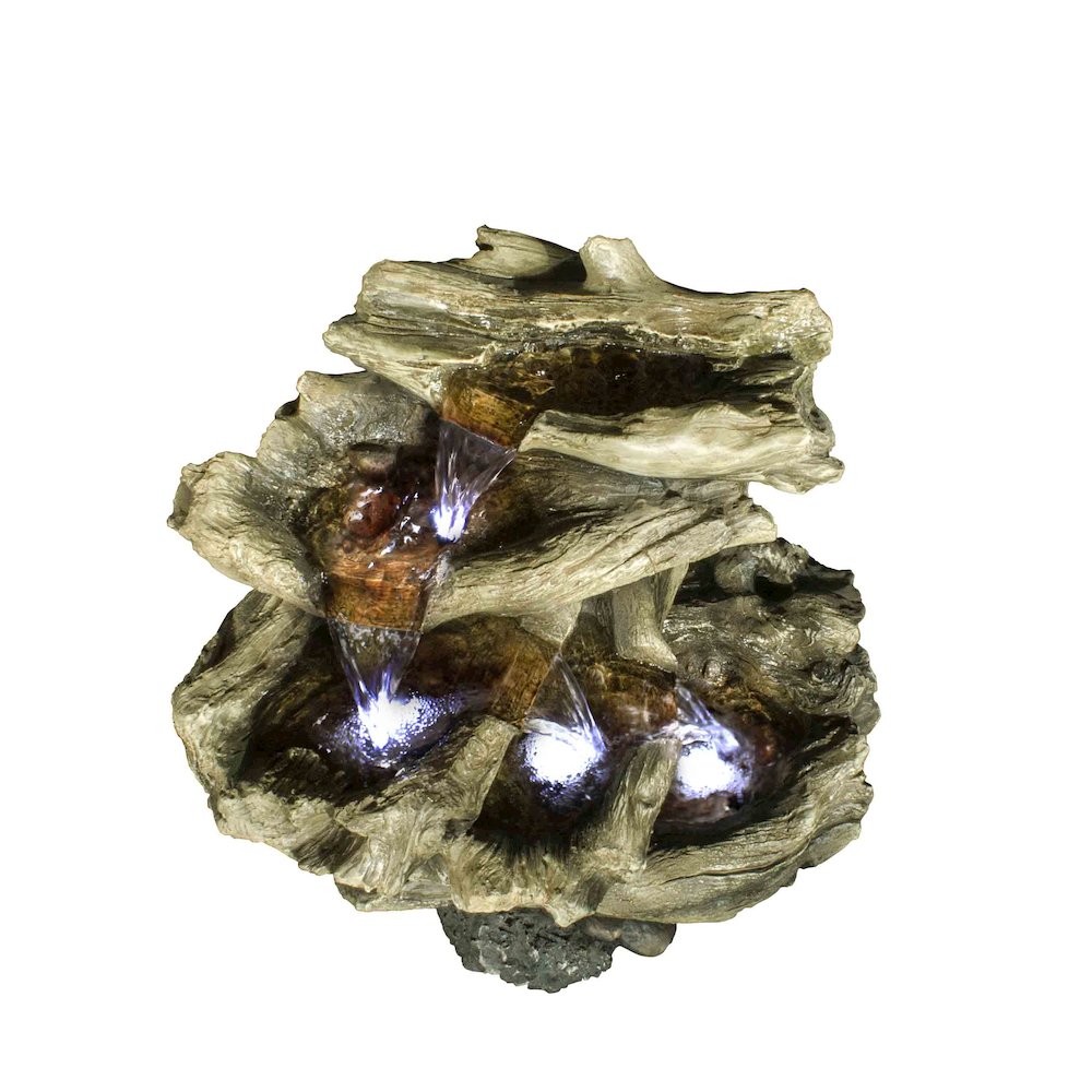 4 Level Logs Fountain W/LED