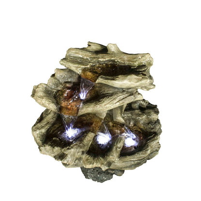4 Level Logs Fountain W/LED
