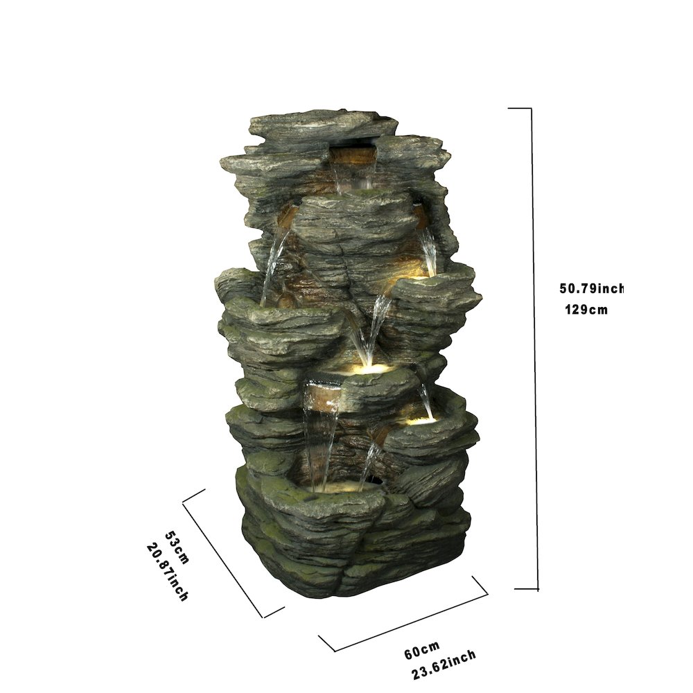 Rock Multi Level Fountain with LED