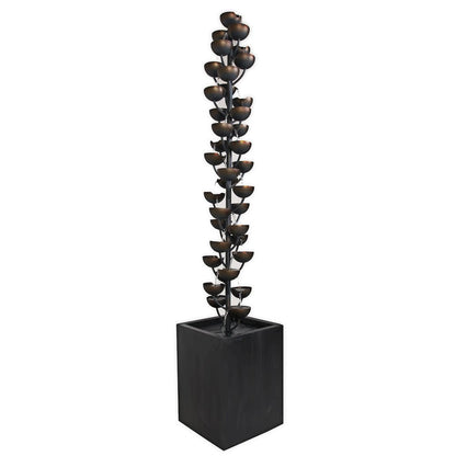 Tall Multi Level Zinc Metal Stacked Cups Fountain