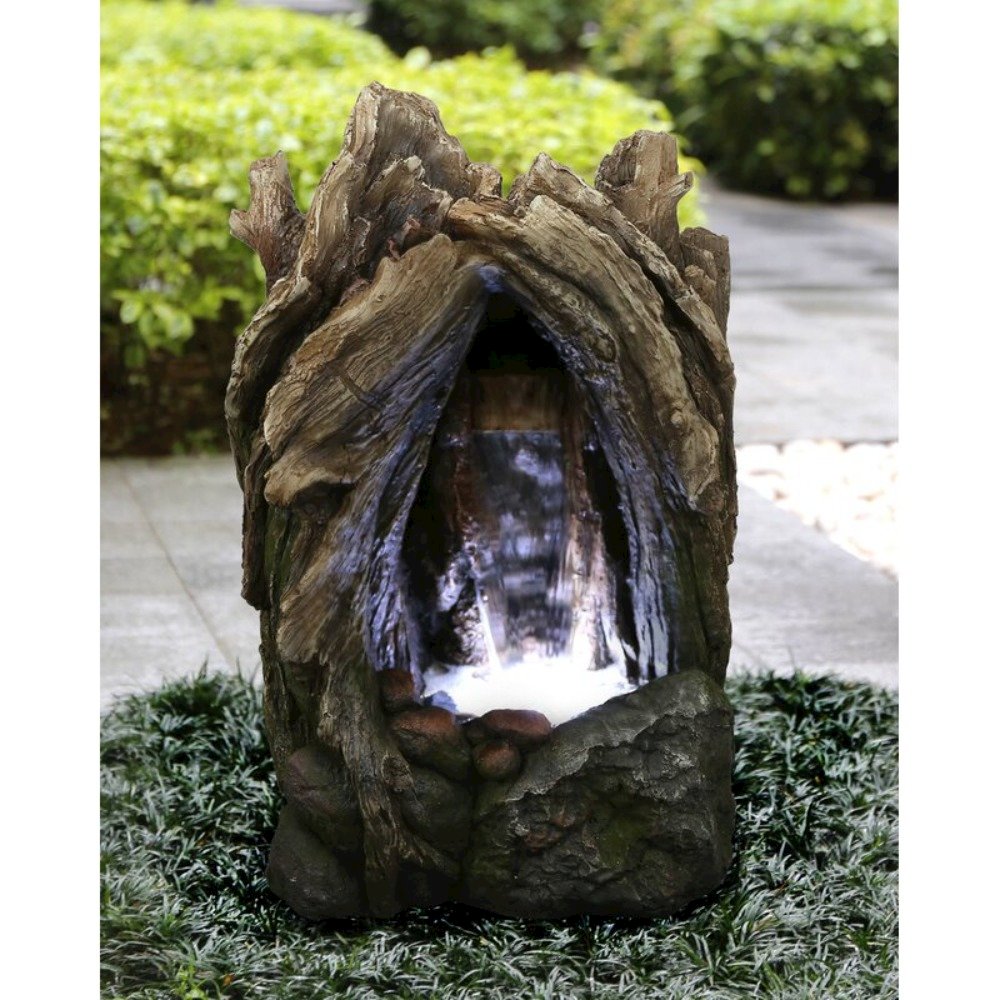 Treetrunk Waterfall Fountain with LED