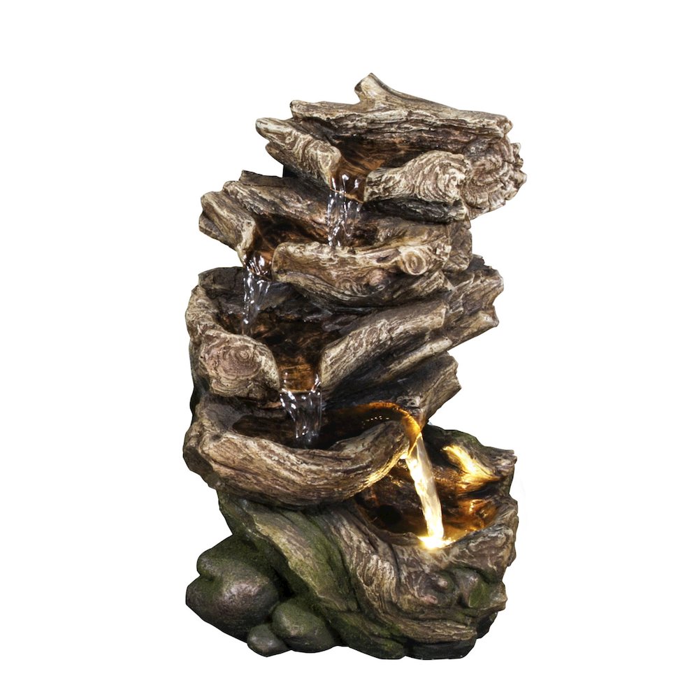 Multi Level Logs Fountain W/LED