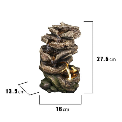 Multi Level Logs Fountain W/LED