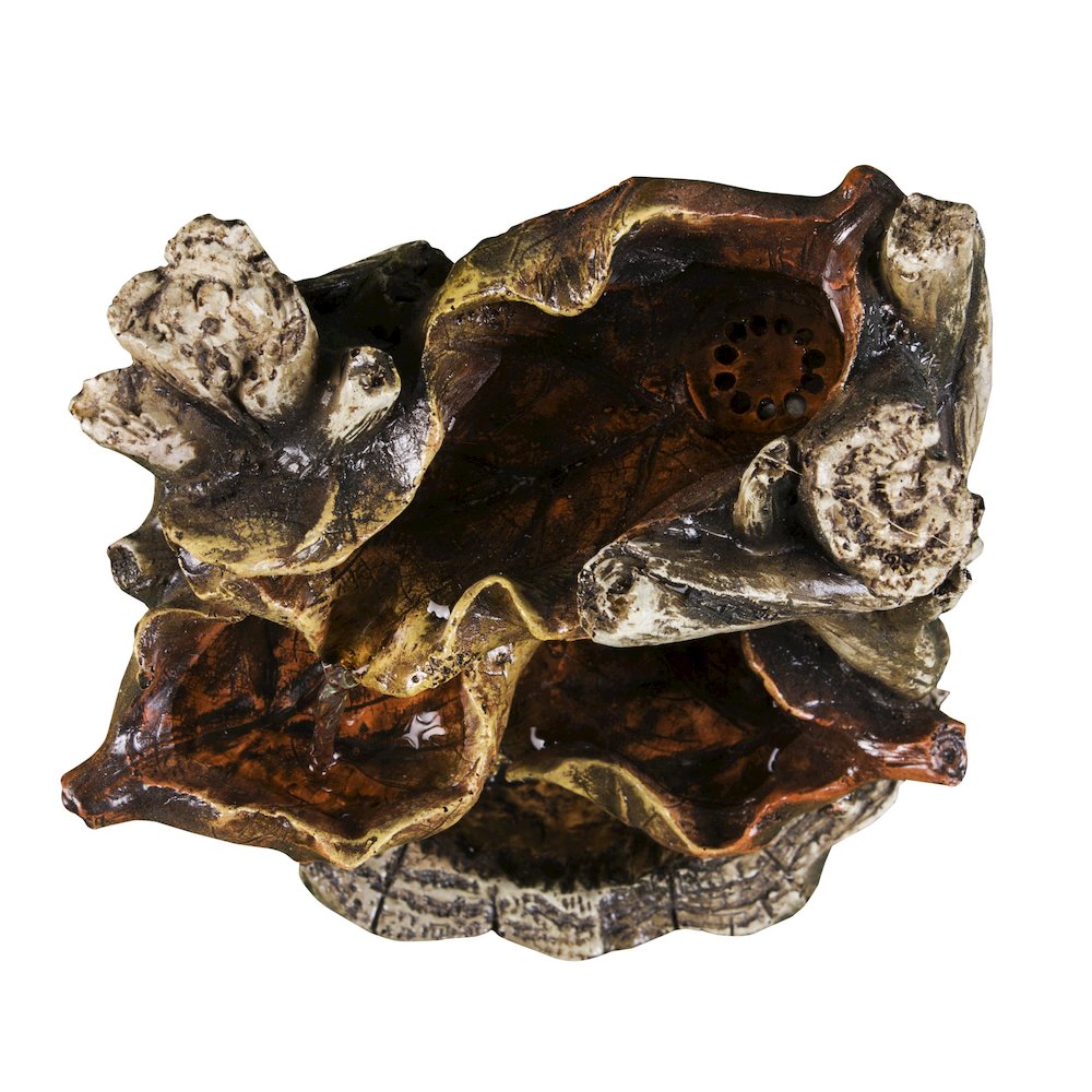 Tree Trunk Fountain W/3 Leaves & LED