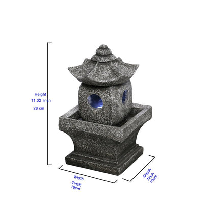 11" Pogoda Fountain with Warm White LED